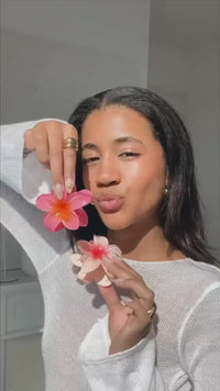 FRANGIPANI FLOWER HAIR CLIP 8CM MULTI