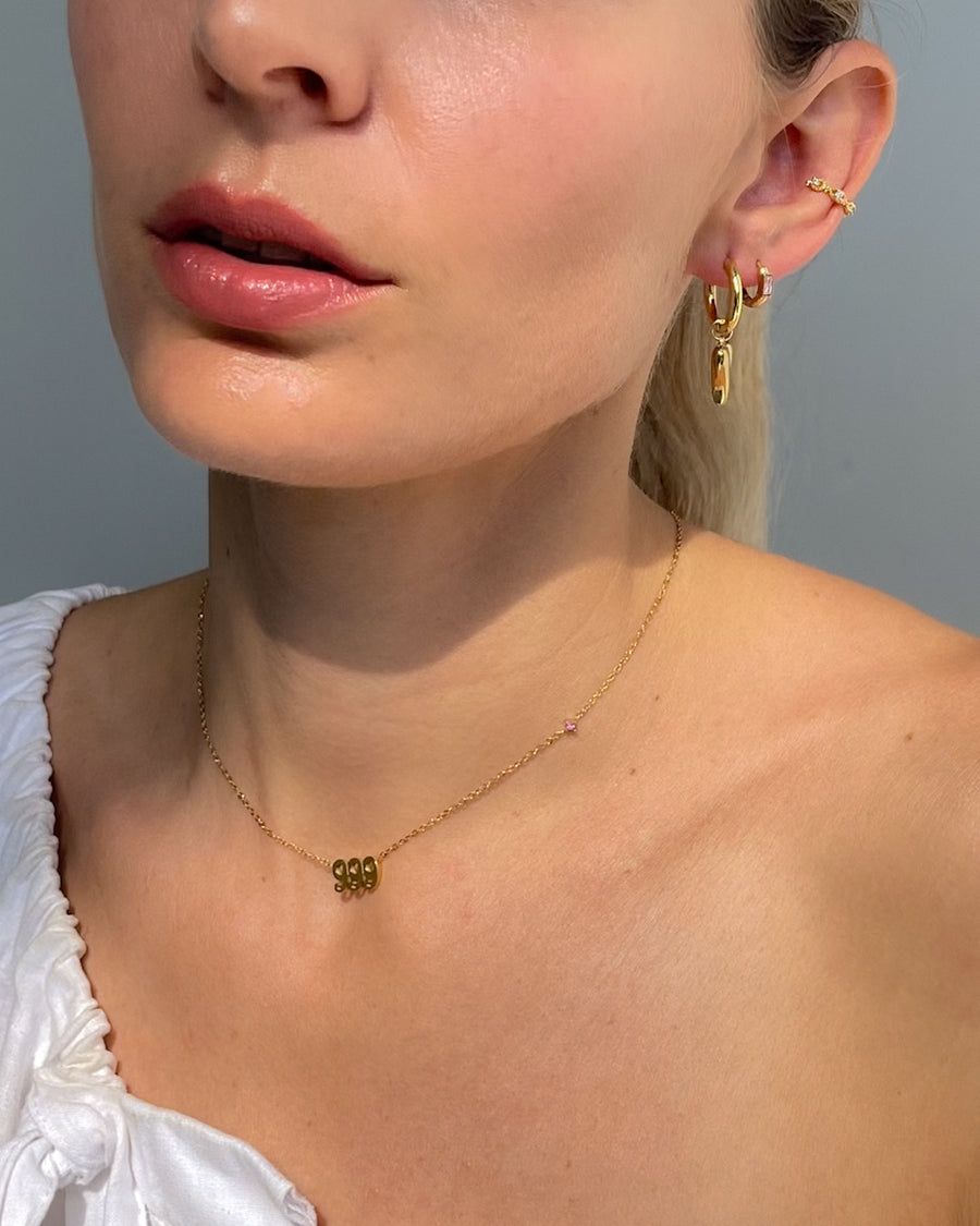 ANGEL NUMBER 999 CHOKER NECKLACE - RELEASE - GOLD - STUDIO JO STORE  