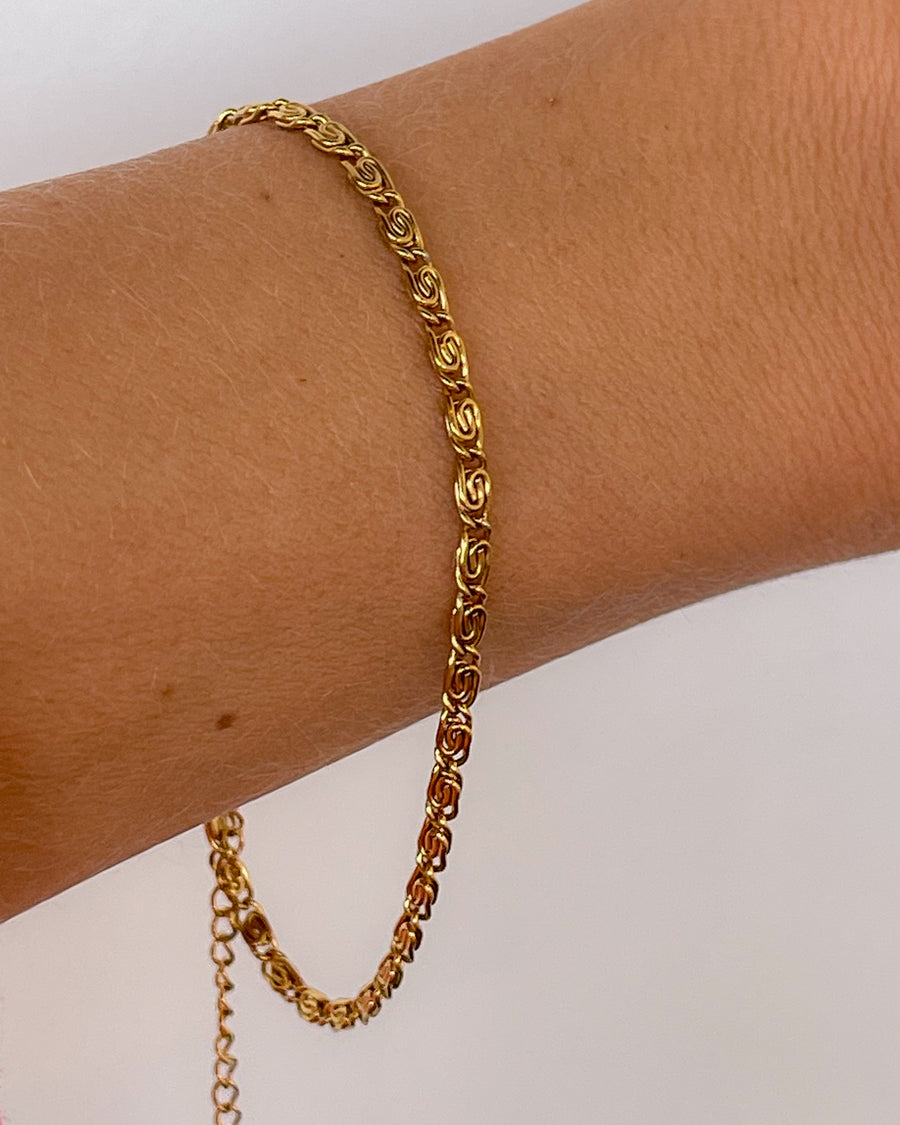 SWIRL CHAIN BRACELET 18K GOLD PVD - STUDIO JO STORE  