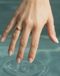 Thumbnail for Ruby Solis Signet Ring Red – 18K Gold