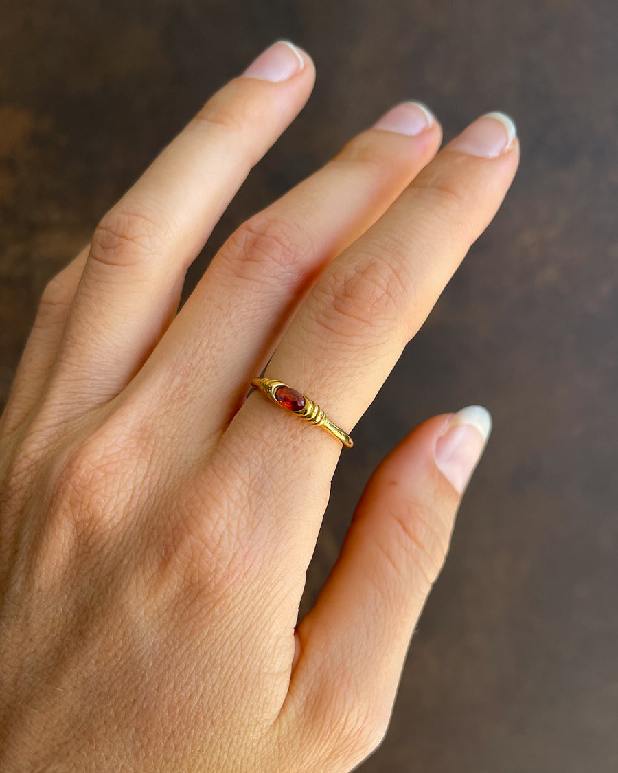 Red Zirconia Ring Gold - STUDIO JO STORE  
