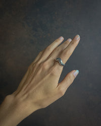 Thumbnail for LUNA CURVE BAND STATEMENT RING SILVER