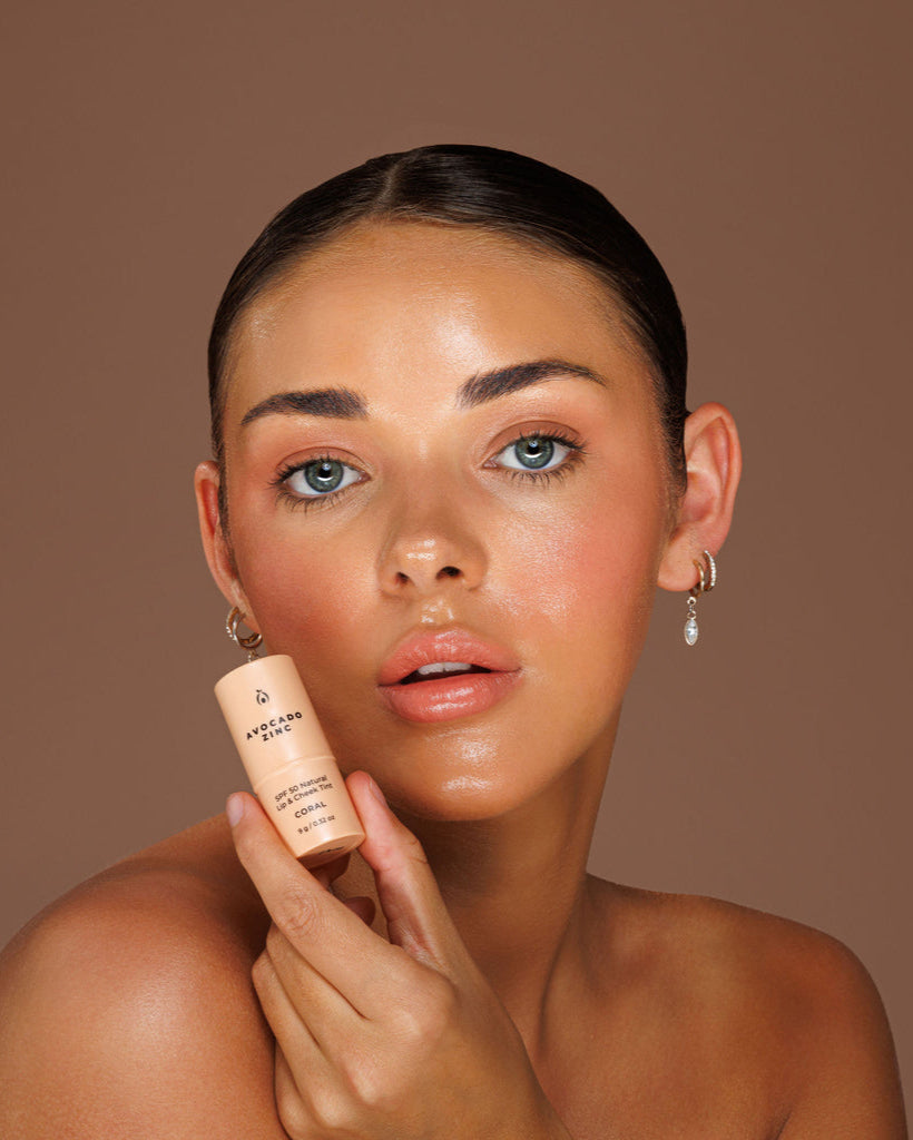 AVOCADO ZINC - SPF 50 NATURAL LIP & CHEEK TINT CORAL - STUDIO JO STORE  