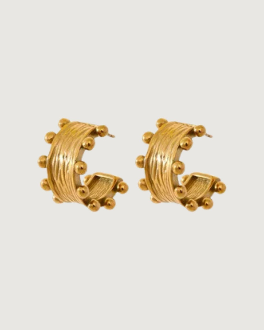 LIYLAH TEXTURED STUD EARRINGS 18K GOLD - STUDIO JO STORE  