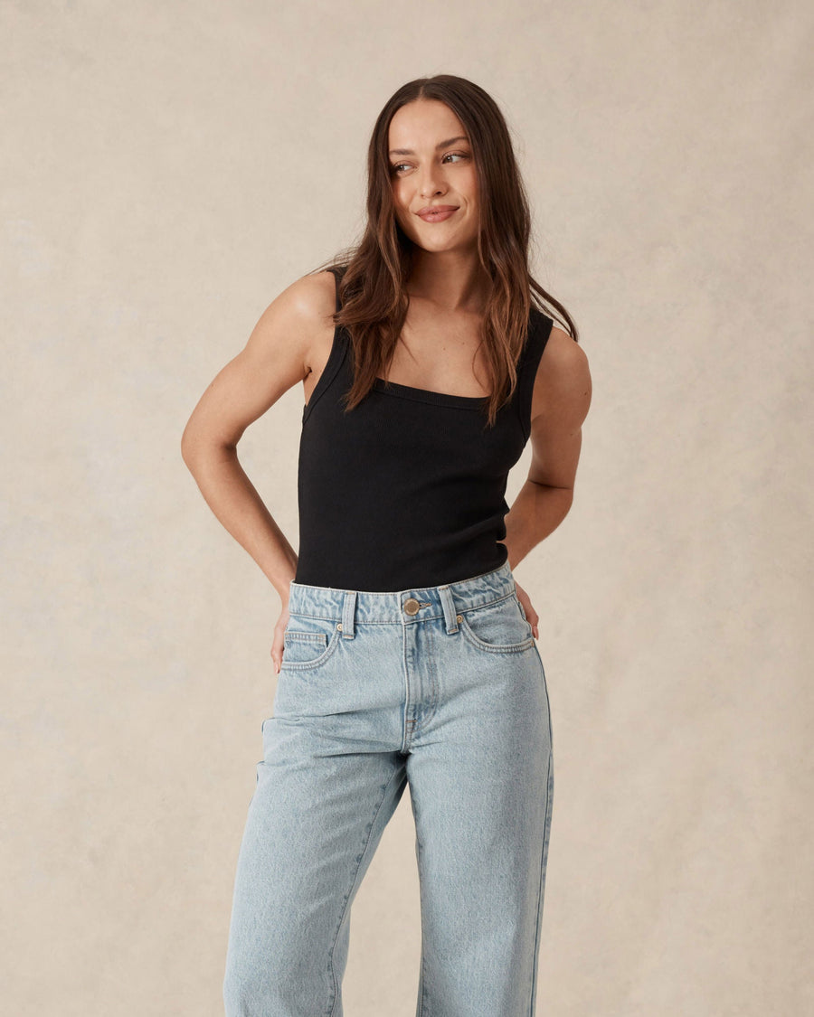 Ceres Life Zaeli Contour Rib Tank Black - STUDIO JO STORE  