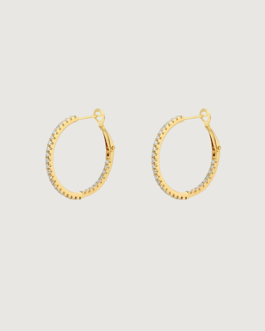 MOISSANITE HOOP EARRINGS 18K GOLD - STUDIO JO STORE  