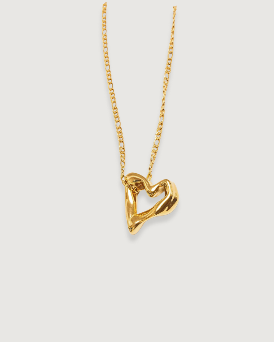 HEART OF GOLD CHAIN NECKLACE 18K GOLD PVD - STUDIO JO STORE  