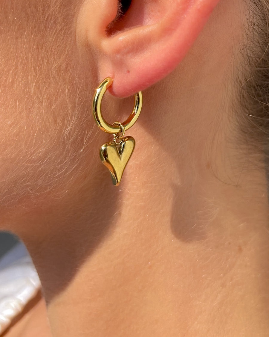 HEART CHARM HOOP EARRINGS - STUDIO JO STORE  
