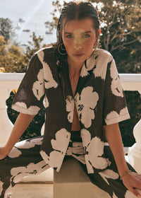 Thumbnail for PIPPA RIDLEY - ANGIE SHIRT BLOOM CHARCOAL - STUDIO JO STORE  