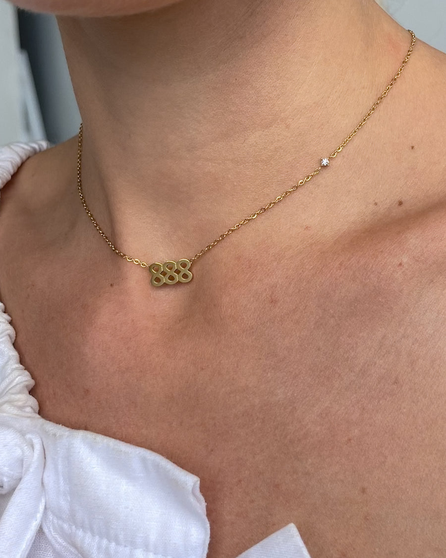 ANGEL NUMBER 888 CHOKER NECKLACE - BALANCE - GOLD - STUDIO JO STORE  