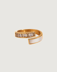 Thumbnail for AMANDA SHELL AND DIMOND SPIRAL RING 18K GOLD - STUDIO JO STORE  
