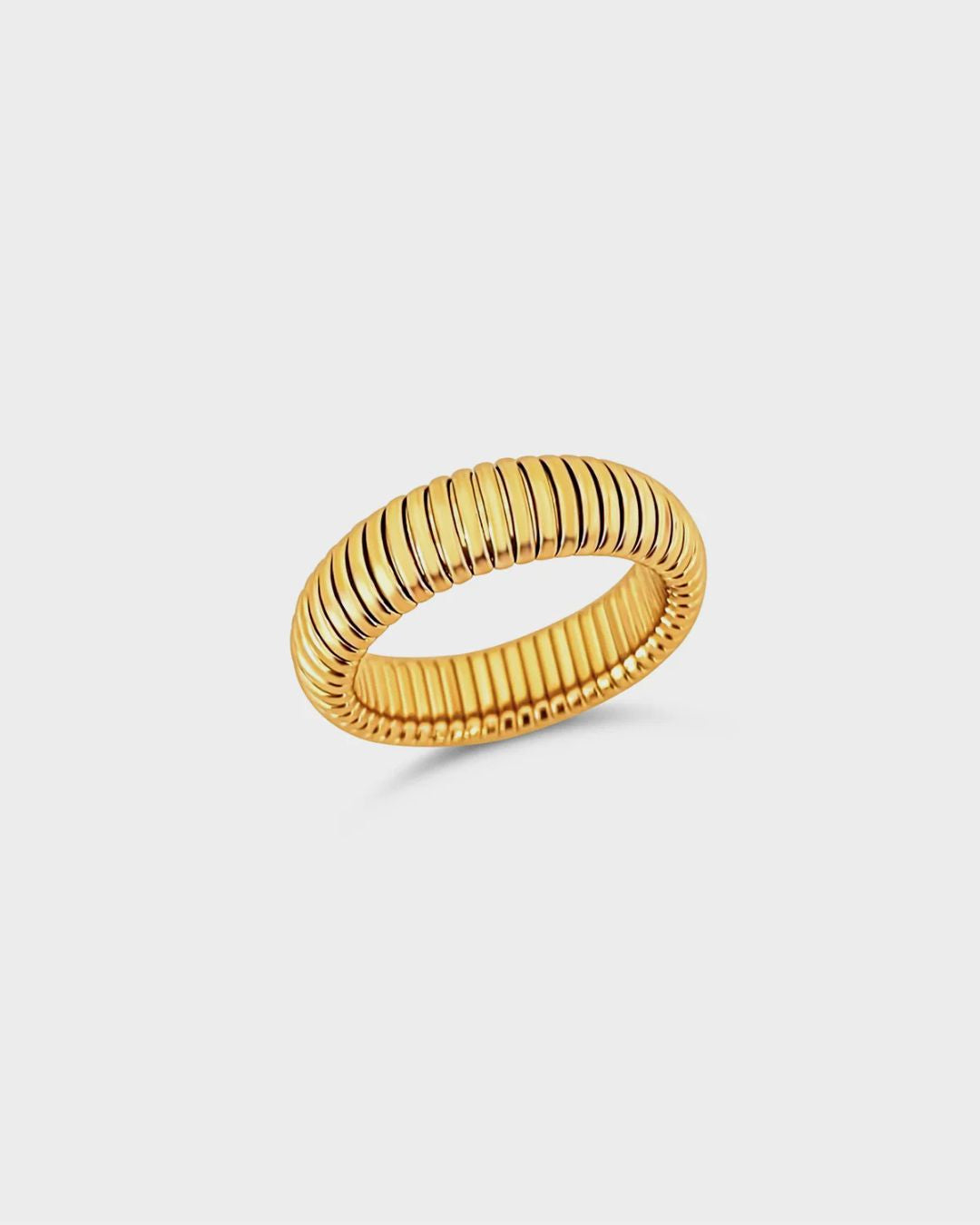 COILED STRECH SLINKY RING 18K GOLD - STUDIO JO STORE  