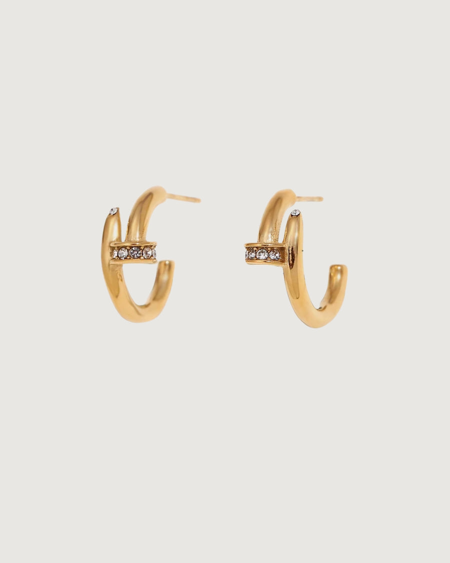 DIAMONTE HALF HOOP EARRINGS - STUDIO JO STORE  