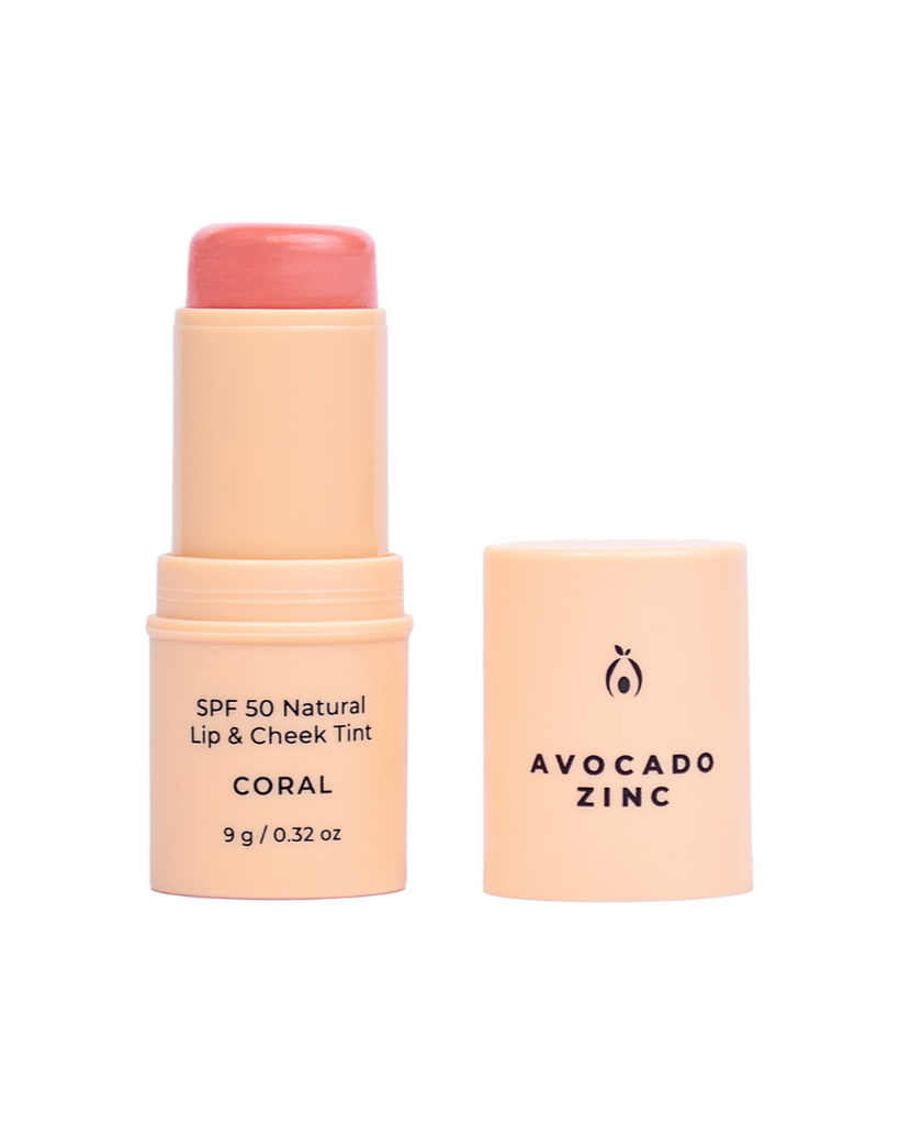 AVOCADO ZINC  SPF 50 NATURAL LIP & CHEEK TINT CORAL