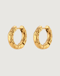 Thumbnail for ORGANIC TEXTURED HOOP EARRINGS 18K GOLD PVD - STUDIO JO STORE  