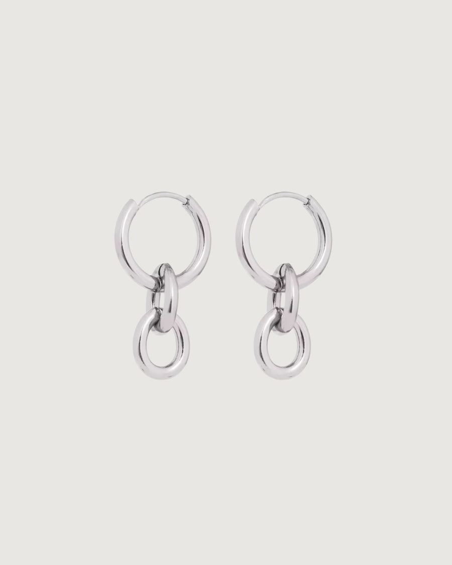 Peita Hoop Chain Earrings – Platinum Silver - STUDIO JO STORE  