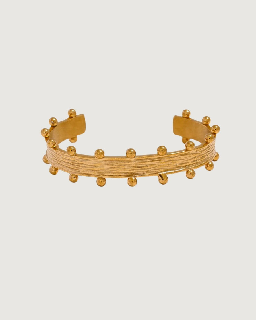 ZEAH TEXTURED CUFF BRACELET GOLD - STUDIO JO STORE  