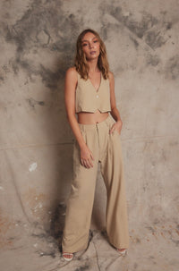 Thumbnail for PIPPA RIDLEY - MALVO PANT BEIGE PIN STRIPE - STUDIO JO STORE  