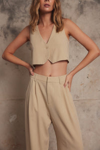 Thumbnail for PIPPA RIDLEY - MALVO PANT BEIGE PIN STRIPE - STUDIO JO STORE  