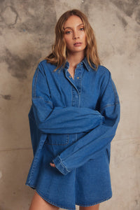 Thumbnail for PIPPA RIDLEY - BABY SION SHIRT INDIGO DENIM - STUDIO JO STORE  