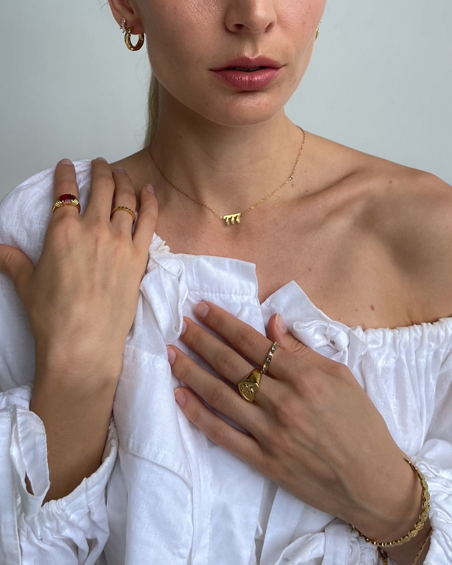 ANGEL NUMBER 777 CHOKER NECKLACE - LUCK - GOLD - STUDIO JO STORE  