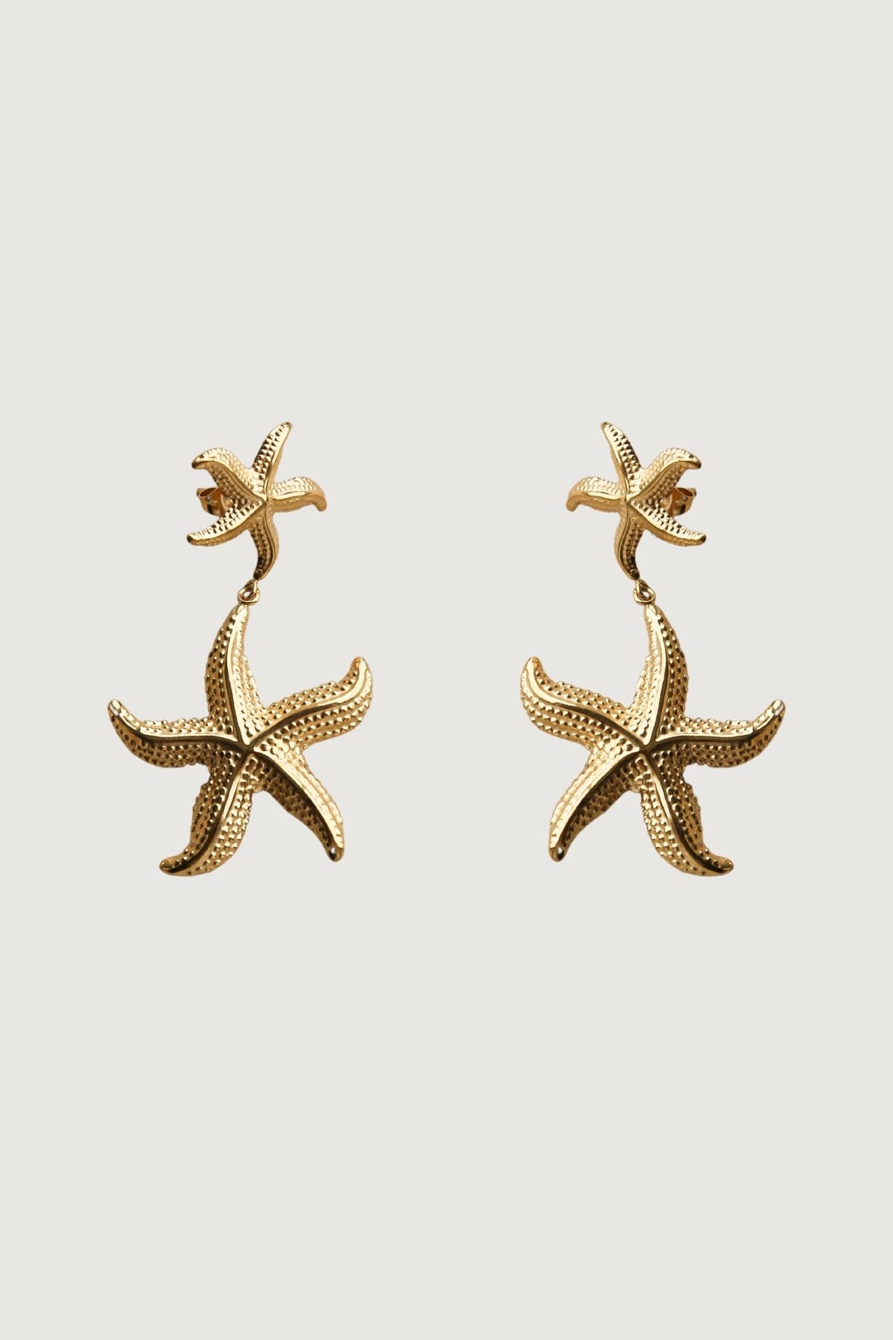 GOLD STUD STARFISH DROP EARRINGS - STUDIO JO STORE  