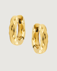 Thumbnail for ORGANIC TEXTURED HOOP EARRINGS 18K GOLD PVD - STUDIO JO STORE  