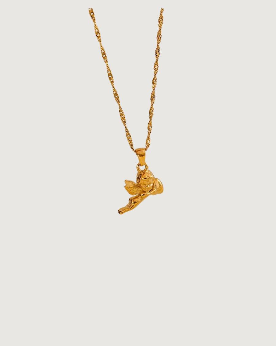 Cupid Heart Pendant Charm Necklace 18K Gold - STUDIO JO STORE  