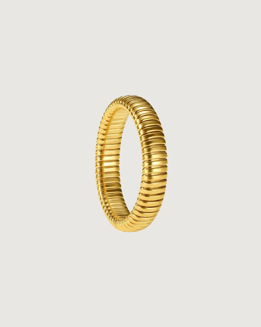 COILED STRECH SLINKY RING 18K GOLD - STUDIO JO STORE  
