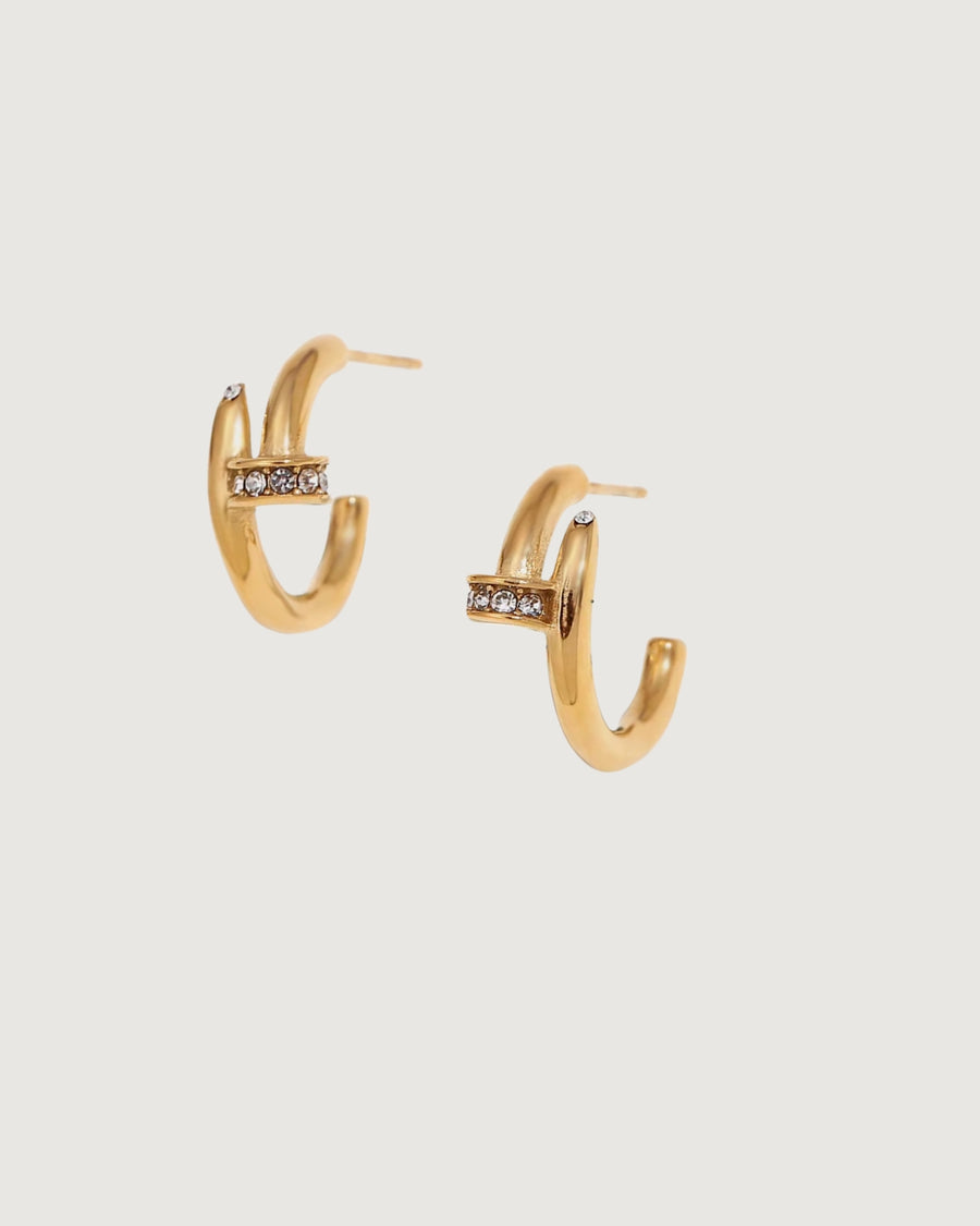 DIAMONTE HALF HOOP EARRINGS - STUDIO JO STORE  