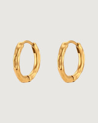 Thumbnail for ORGANIC HUGGIE HOOP EARRINGS 18K GOLD PVD - STUDIO JO STORE  