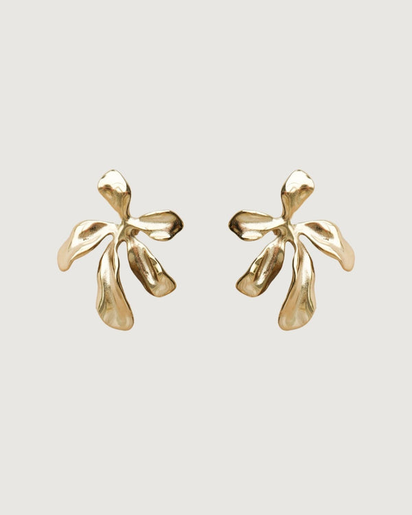 FLOWER STUD EARRINGS GOLD - STUDIO JO STORE  