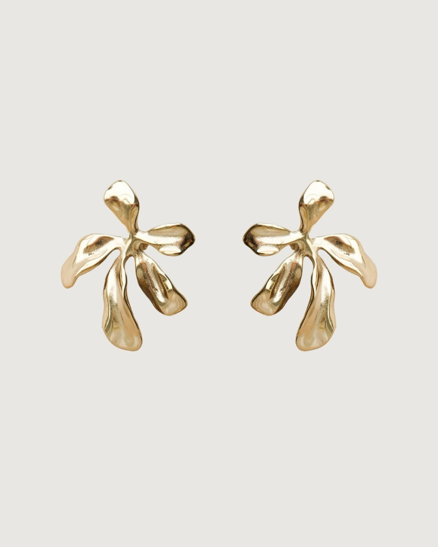 FLOWER STUD EARRINGS GOLD - STUDIO JO STORE  