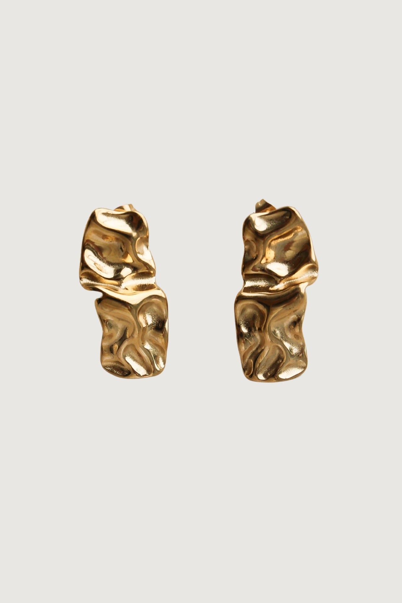 GOLD TEXTURED STUD EARRINGS - STUDIO JO STORE  