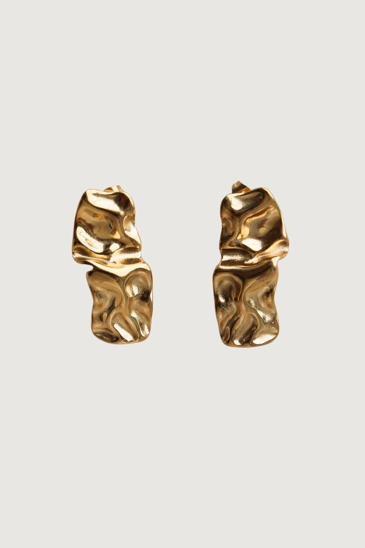 GOLD TEXTURED STUD EARRINGS