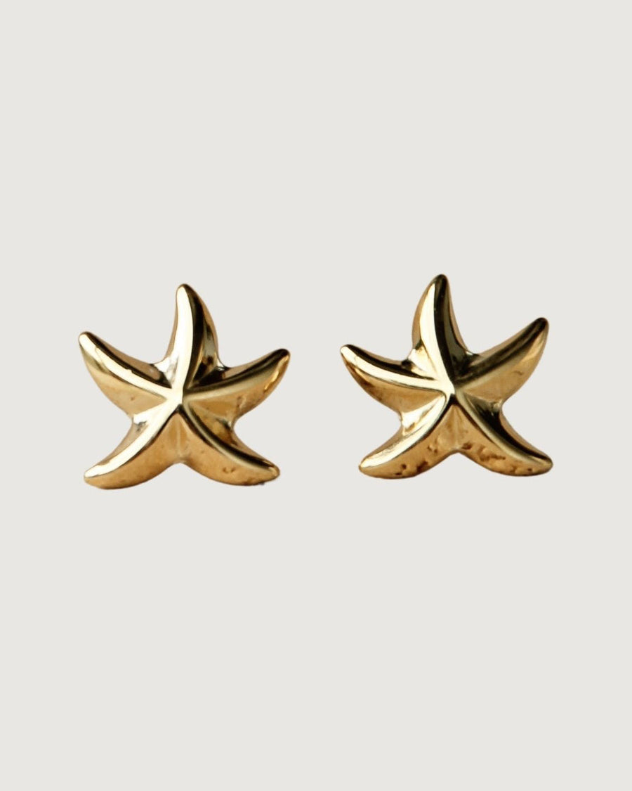 GOLD STARFISH STUD EARRINGS 18K GOLD - STUDIO JO STORE  