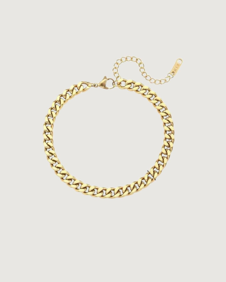 MINIMALIST CUBAN CHAIN BRACELET 18K GOLD PVD - STUDIO JO STORE  