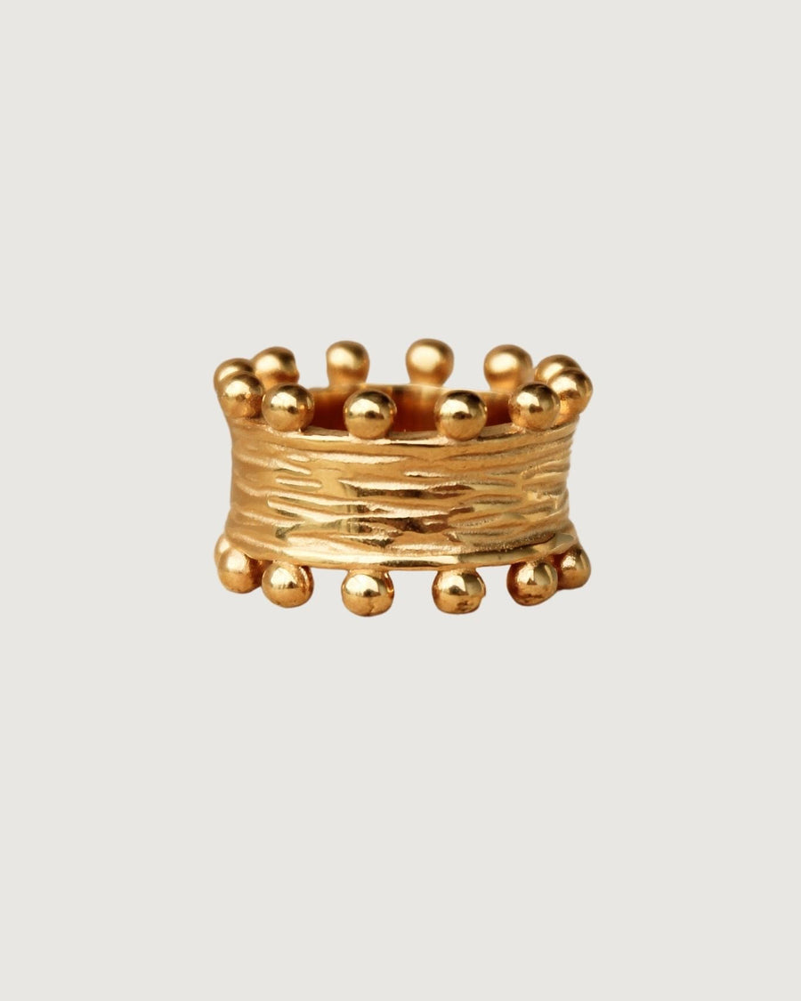 IZAHA TEXTURED RING 18K GOLD PVD - STUDIO JO STORE  