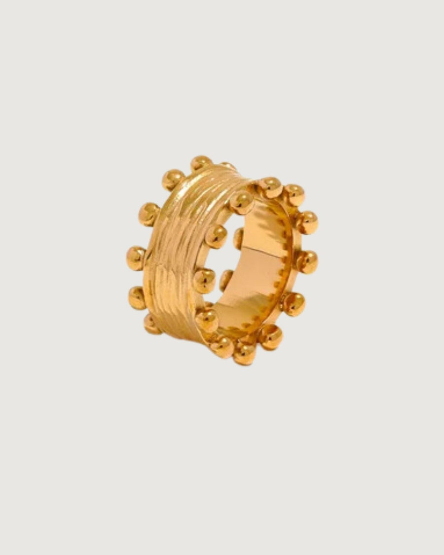IZAHA TEXTURED RING 18K GOLD PVD - STUDIO JO STORE  