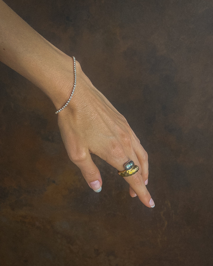 AURORA TWO-TONE DOME RING SILVER & GOLD - STUDIO JO STORE  