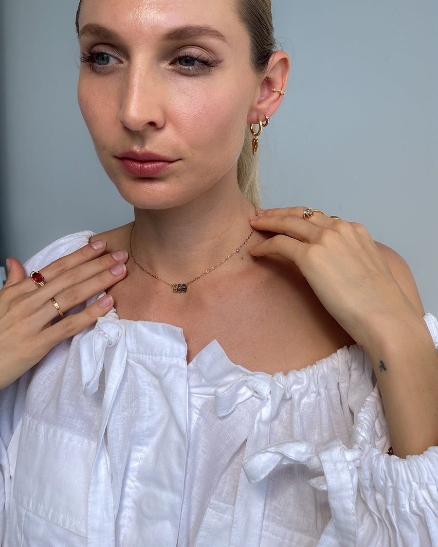 ANGEL NUMBER 999 CHOKER NECKLACE - RELEASE - GOLD - STUDIO JO STORE  