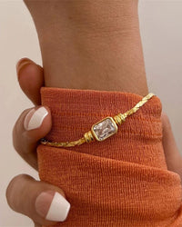 Thumbnail for SQUARE ZIRCONIA PENDANT BRACELET 18K GOLD - STUDIO JO STORE  