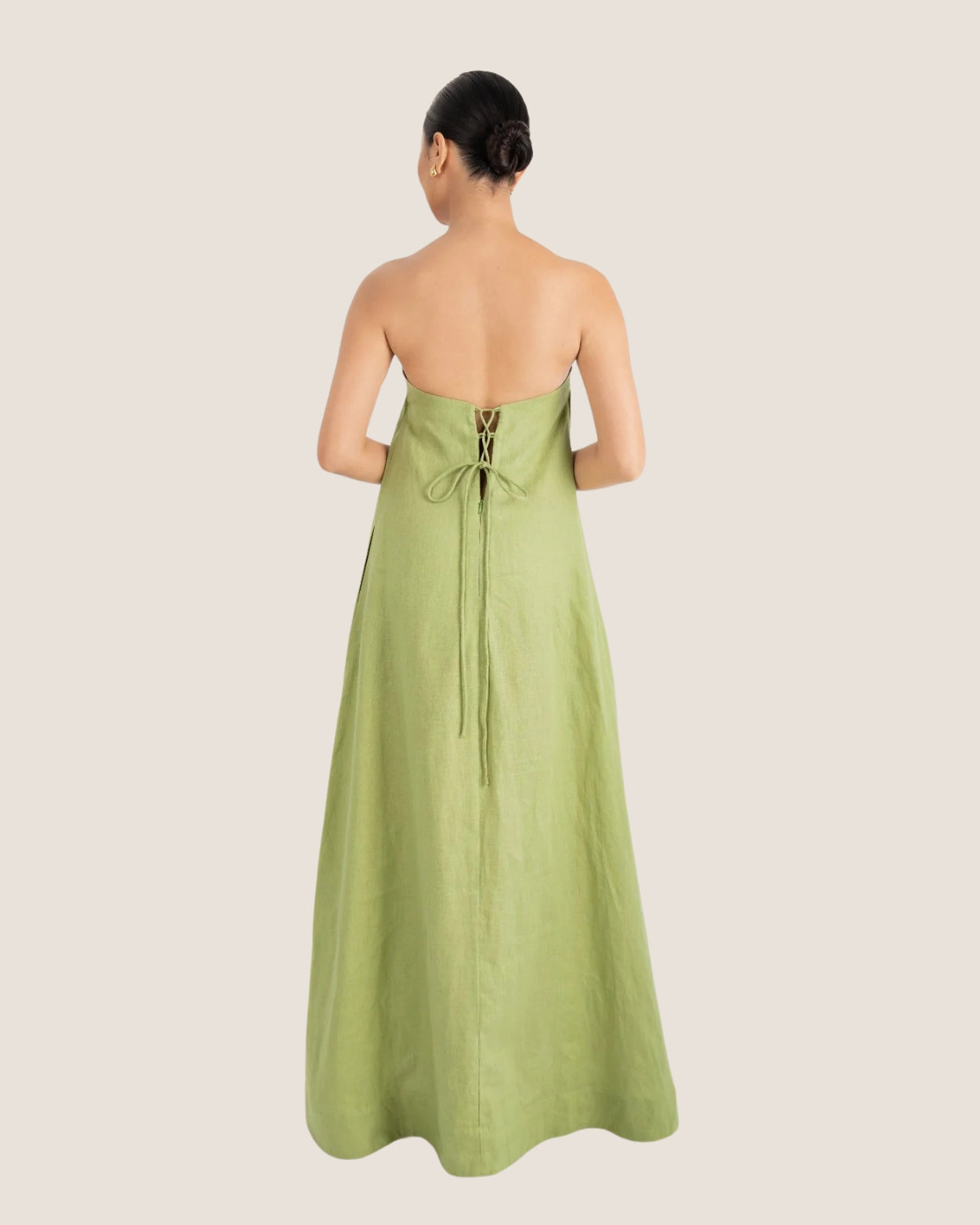 NAYA STRAPLESS DRESS FOREST GREEN
