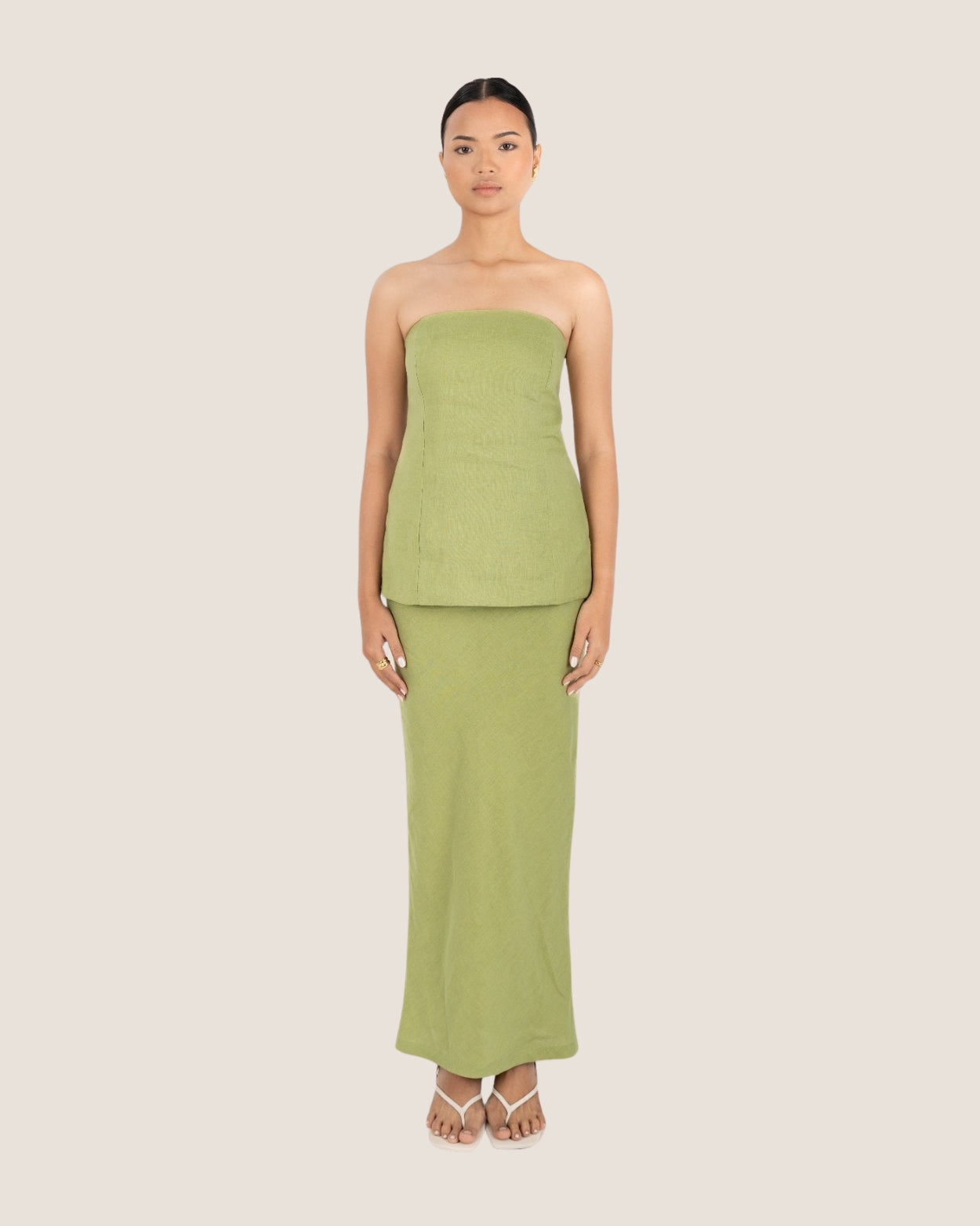 KAIA MAXI SKIRT FOREST GREEN - STUDIO JO STORE  