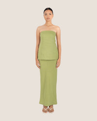 Thumbnail for KAIA MAXI SKIRT FOREST GREEN - STUDIO JO STORE  