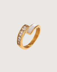 Thumbnail for AMANDA SHELL AND DIMOND SPIRAL RING 18K GOLD - STUDIO JO STORE  
