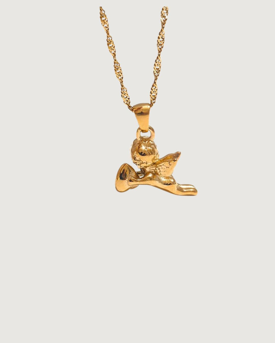 Cupid Heart Pendant Charm Necklace 18K Gold - STUDIO JO STORE  