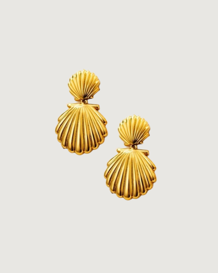 Isla Shell Drop Earrings 18K Gold - STUDIO JO STORE  