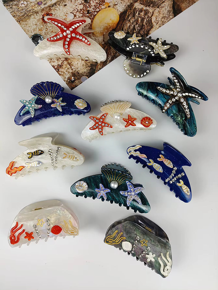 OCEAN INSPIRED ACETATE HAIR CLIPS - STUDIO JO STORE  