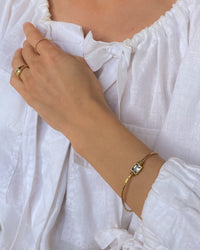 Thumbnail for SQUARE ZIRCONIA PENDANT BRACELET 18K GOLD - STUDIO JO STORE  